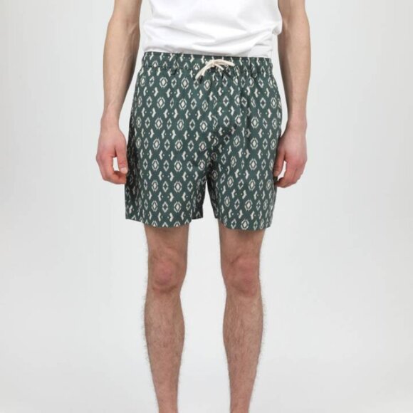 BNWT Wemoto - Dogs OC Poplin - Men's Green Organic Cotton Swim Shorts - Picture 5 of 8